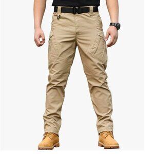 Mens Tactical Cargo Pants Water Resistant Hiking Outdoor Work Pants Multi Pocket